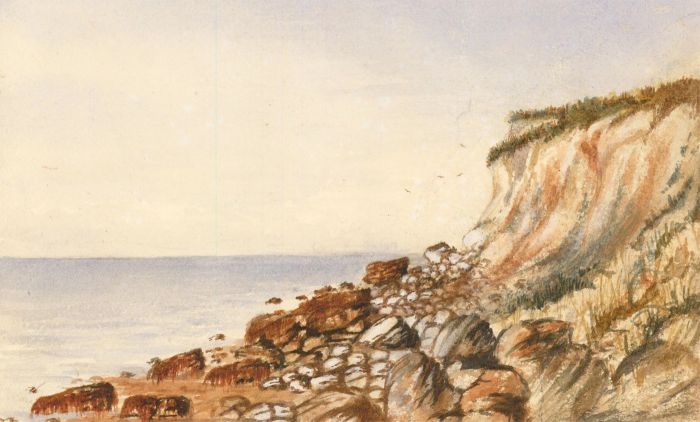 Eliza Westlake - Mid 19th Century Watercolour, Cliff at Niton, Isle of Wight