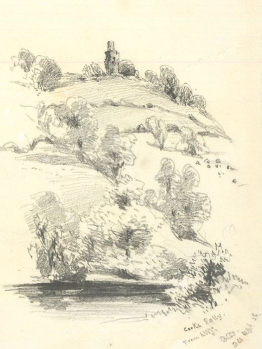 Theodore Waterhouse - Four 1856 Graphite Drawings, Mountainous Landscapes