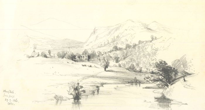 Theodore Waterhouse - Three 1866 Graphite Drawings, Highland Landscapes