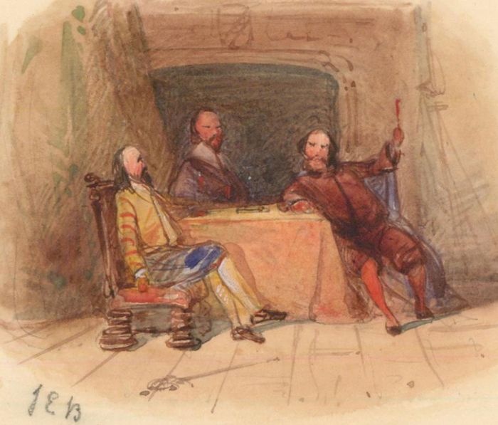 John Edmund Buckley (1820-1884) - Miniature Watercolour, Tavern Scene