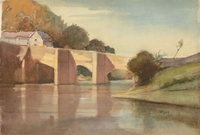 William Eyre (1891-1979) - Signed Watercolour, The Bridge, Ludlow