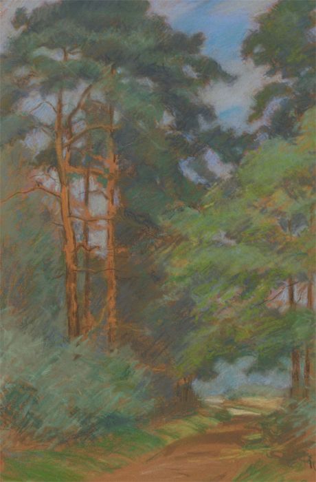 Mid 20th Century Pastel - Impressionistic Woodland Landscapes