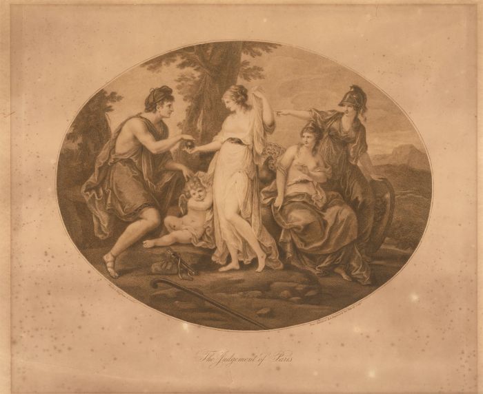 Angelica Kauffman - 18th Century Engraving, The Judgement of Paris