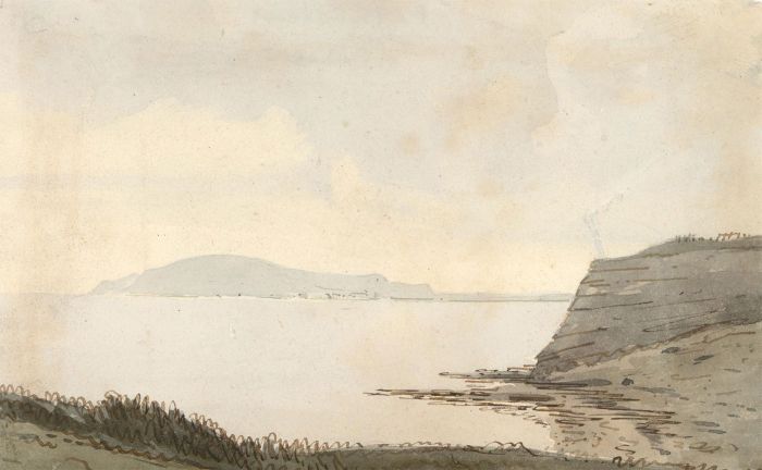 19th Century Watercolour - Isle of Portland from Weymouth