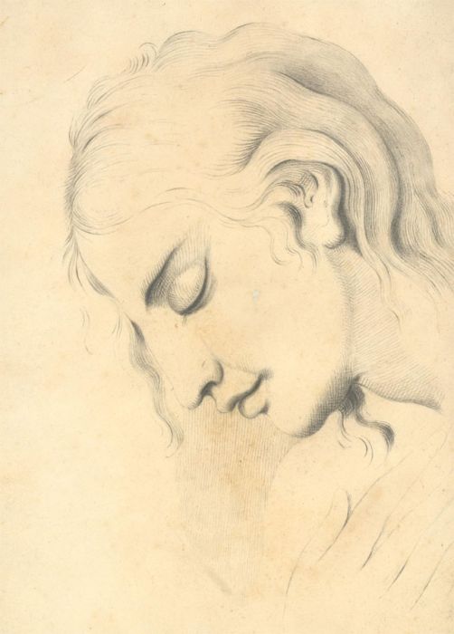 1813 Graphite Drawing - Portrait of a Young Woman