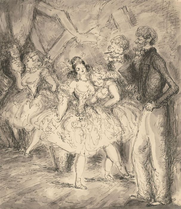 Harold Hope Read (1881-1959) - Pen and Ink Drawing, Ballet Dancers