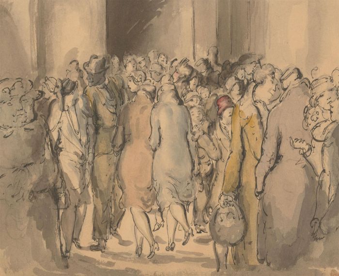 Harold Hope Read (1881-1959) - Watercolour, The Crowded Street