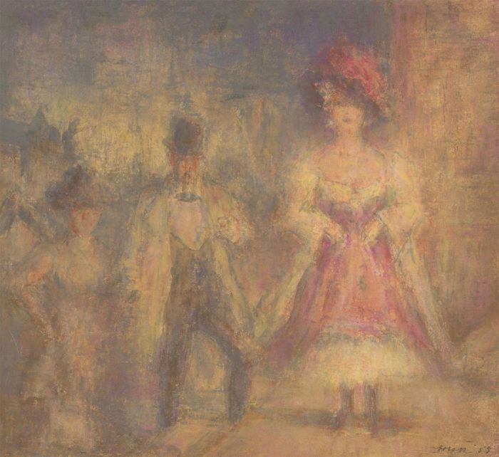 Harold Hope Read (1881-1959) - Signed & Dated 1955 Pastel, Theatre Figures