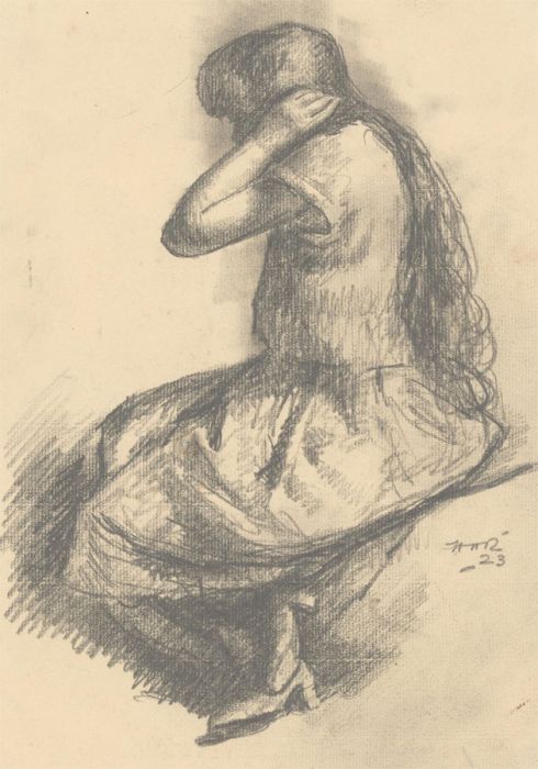 Harold Hope Read (1881-1959) - Signed 1923 Graphite Drawing, Hilda Resting