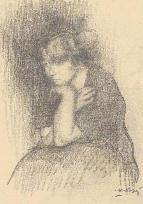Harold Hope Read (1881-1959) - Signed 1923 Graphite Drawing, Hilda in Thought