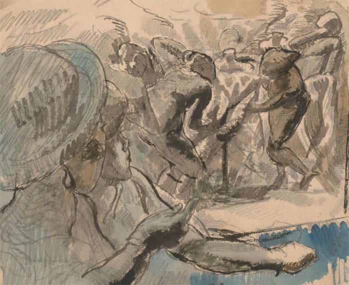 Harold Hope Read (1881-1959) - Watercolour, Street View with Figures