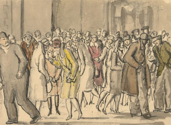 Harold Hope Read (1881-1959) - Pen and Ink Drawing, Bustling London Street Scene