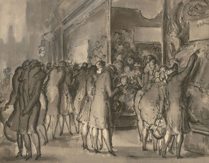 Harold Hope Read (1881-1959) - Pen and Ink Drawing, Shopping Scene