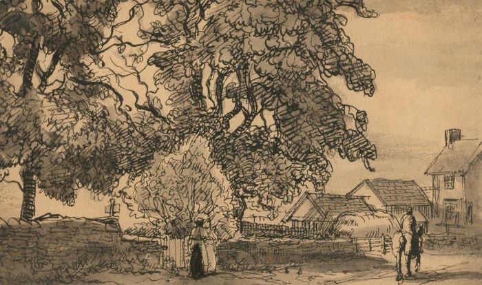 Harold Hope Read (1881-1959) - Signed 1921 Pen and Ink Drawing, Village Scene