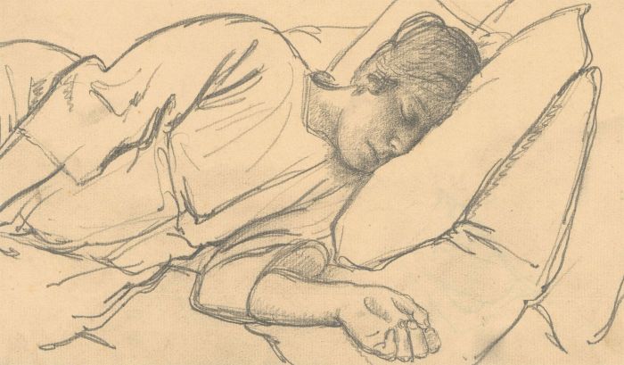 Harold Hope Read (1881-1959) - Signed 1925 Graphite Drawing, Hilda Sleeping