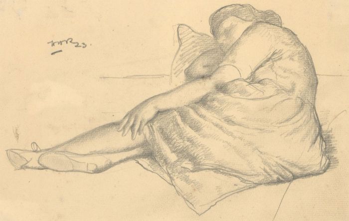 Harold Hope Read (1881-1959) - Signed 1923 Graphite Drawing, Hilda Reclining