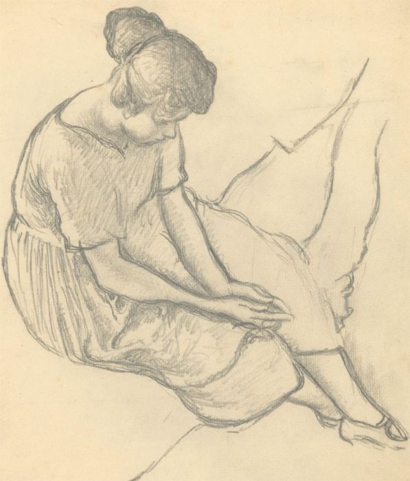 Harold Hope Read (1881-1959) - Early 20th Century Graphite Drawing, Hilda Seated