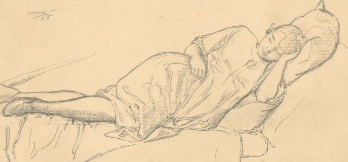 Harold Hope Read (1881-1959) - Signed 1923 Graphite Drawing, Hilda at Rest