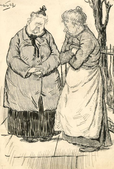 Harold Hope Read (1881-1959) - Signed Pen & Ink Drawing, Cantankerous Old Women