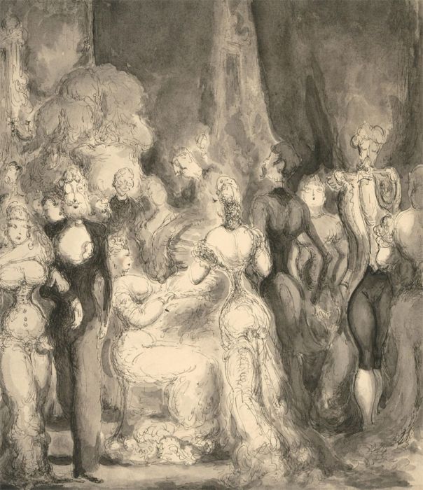 Harold Hope Read (1881-1959) - Pen and Ink Drawing, A High Society Ball