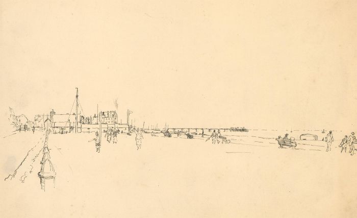 Harold Hope Read (1881-1959) - Pen and Ink Drawing, Extensive Coastal Town View