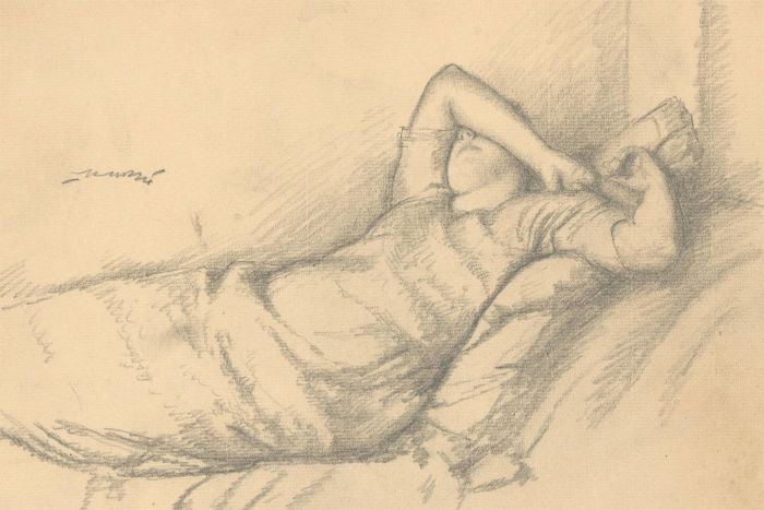 Harold Hope Read (1881-1959) - Signed Graphite Drawing, Study of Hilda Resting