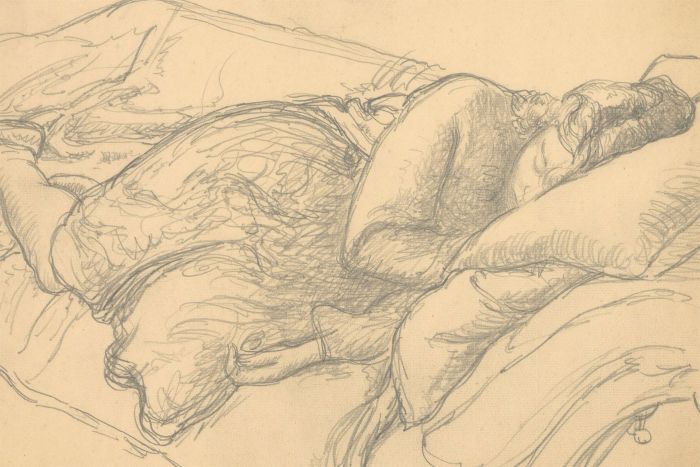 Harold Hope Read (1881-1959) - Graphite Drawing, Hilda on a Sofa