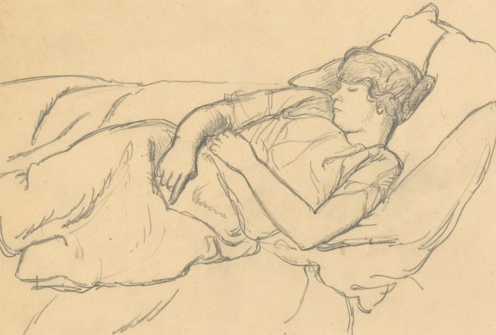 Harold Hope Read (1881-1959) - Graphite Drawing, A Sleeping Hilda
