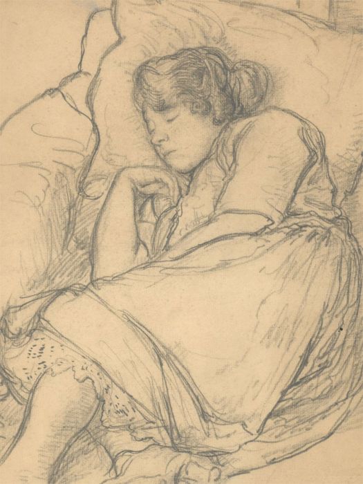 Harold Hope Read (1881-1959) - Graphite Drawing, Portrait of Sleeping Hilda