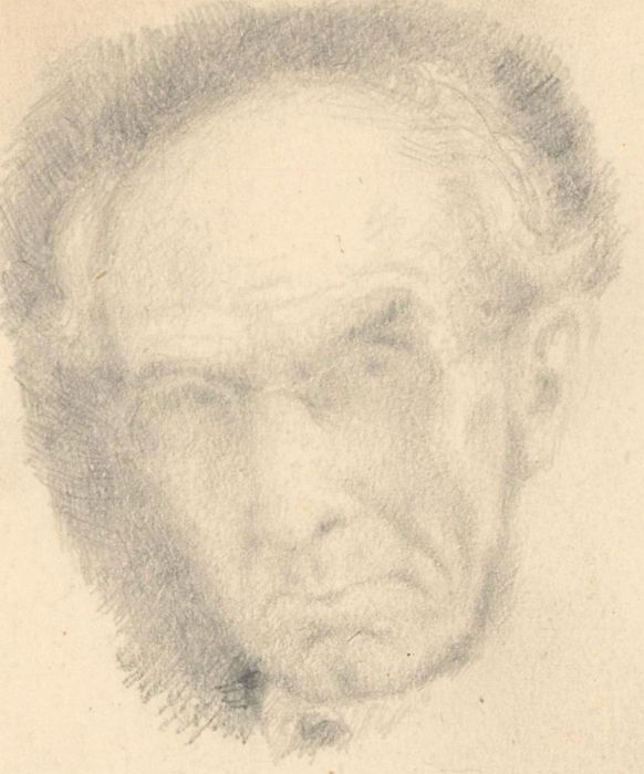 Harold Hope Read (1881-1959) - Miniature Graphite Drawing, Self Portrait