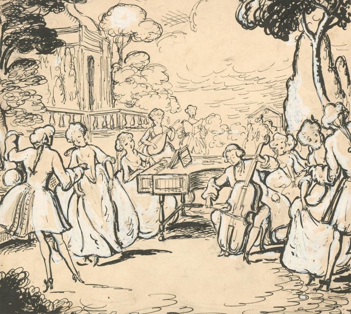 Harold Hope Read (1881-1959) - India Ink, The Garden Party