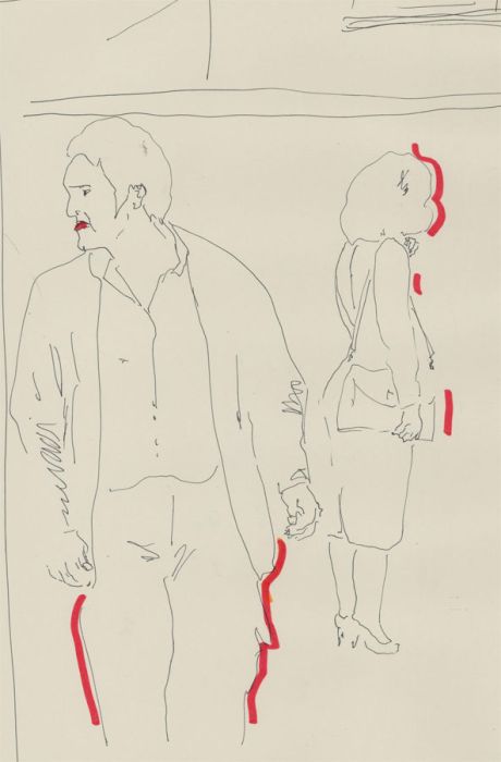 Anthony Barnard Harris (b.1939) - 1987 Pen and Ink Drawing, Standing Figures