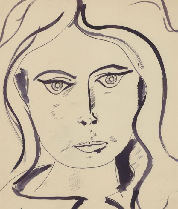 Anthony Barnard Harris (b.1939) - 1964 Pen and Ink Drawing, Portrait of Irene