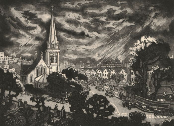 1993 Etching - View of St. Saviours Church, Eastbourne