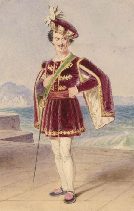 John Massey Wright RWS (1777-1866) - Watercolour, Stage Character - The Villain