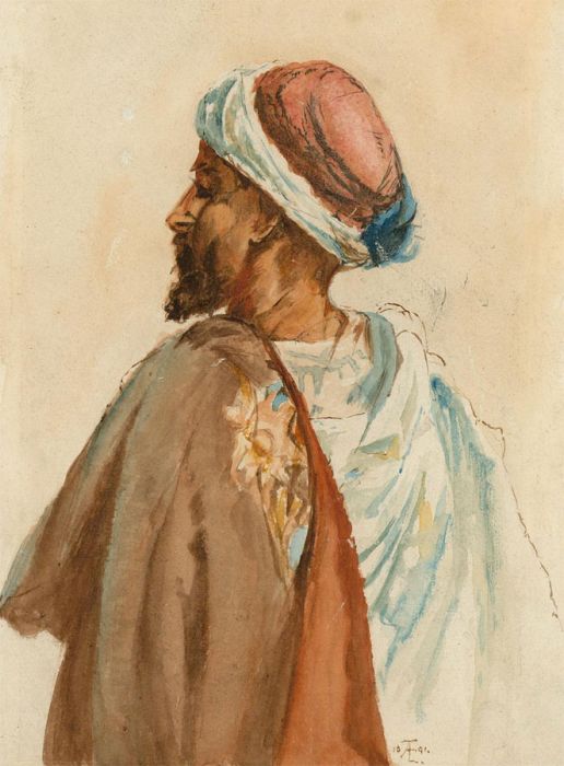 A.T.E - 1891 Watercolour, Gentleman with Turban