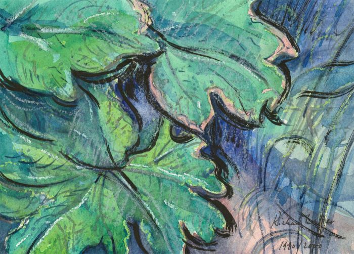 Richard Ian Bentham Walker (1925-2009) - 20th Century Watercolour, Green Leaves