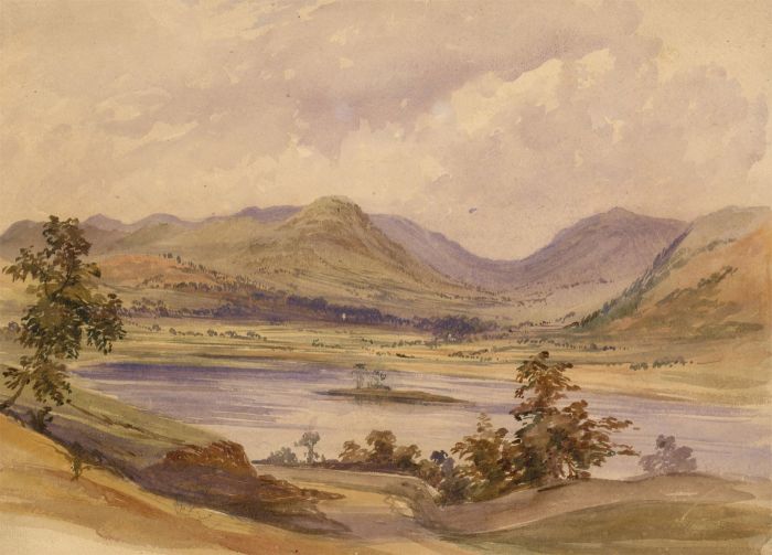 1854 Watercolour - Landscape View, Lake District