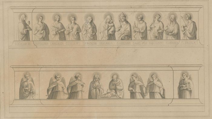 Elena Perfetti after F. B Angelico - c. 1868 Engraving, Varie Figure de Santi