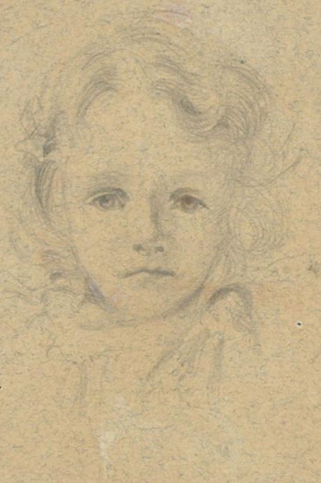 Early 19th Century Graphite Drawing - Portrait of a Child