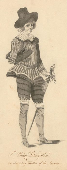Late 19th Century Watercolour - Portrait of the Author, Sir Philip Sidney