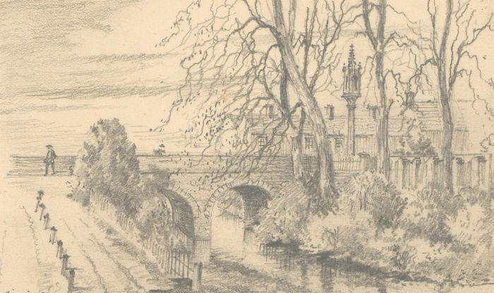 Charles T Miles - 1923 Graphite Drawing, Gillingham Mill