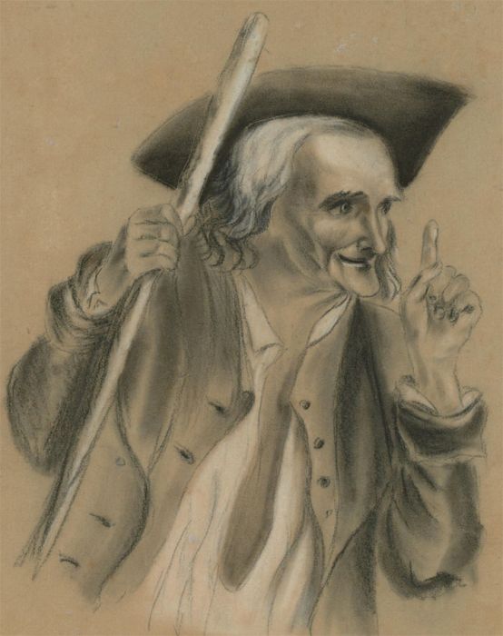 Late 19th Century Charcoal Drawing - Portrait of a Sea Merchant