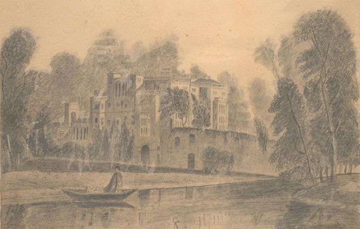 English School 20th Century Graphite Drawing - Guys Cliffe, Warwick
