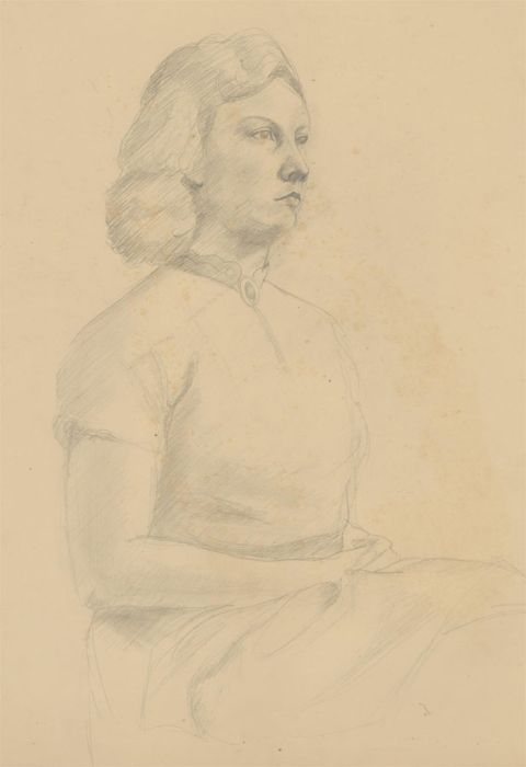 Mary Pierce - 20th Century Graphite Drawing, Portrait of a Woman