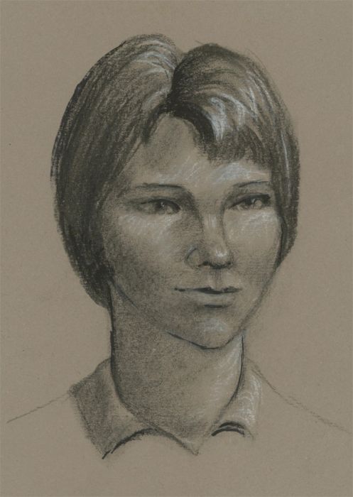 Mary Pierce - 20th Century Charcoal Drawing, Study of a Young Woman