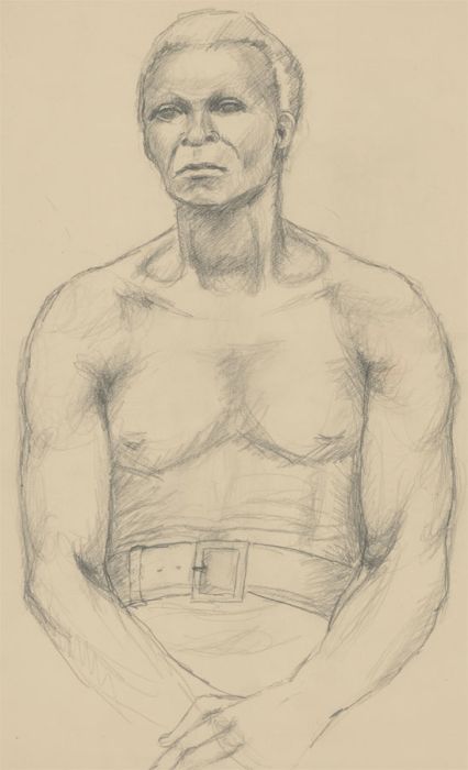Mary Pierce - 20th Century Graphite Drawing, Portrait of a Sitting Man
