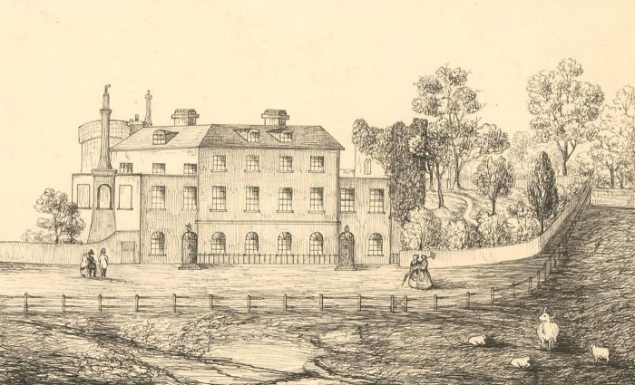 Mid 19th Century Pen and Ink Drawing - Houses of Naval Officers, Haulbowline