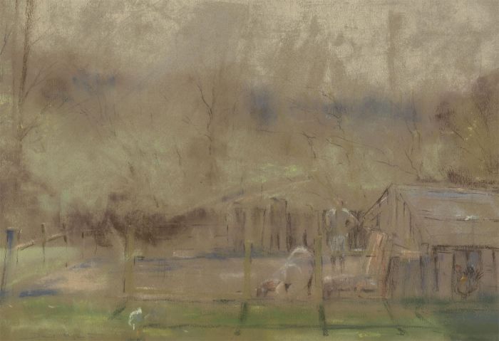 David Mynett (1942-2013) - Signed 20th Century Pastel, Farm Scene