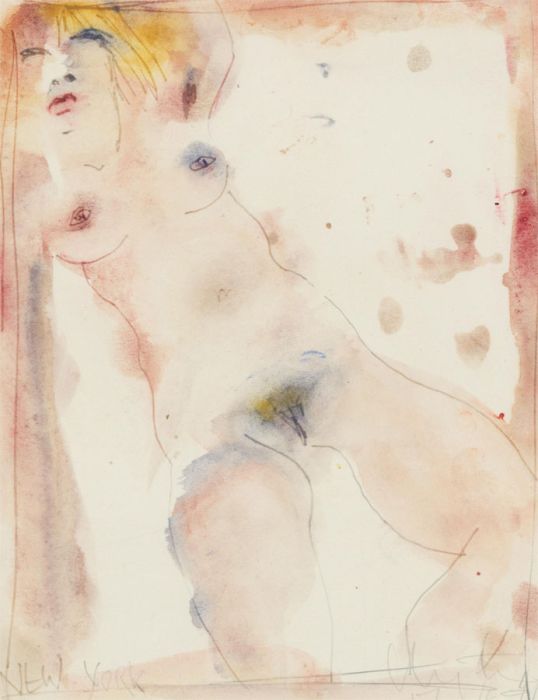 Inge Clayton FRSA (1942-2010) - Contemporary Watercolour, Female Nude, New York